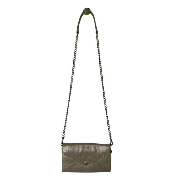 Rebecca Minkoff Handbags - REBECCA MINKOFF Gray Leather Envelope Wallet On A Chain Without Studs